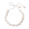 Bohemia Natural Cowrie Shell Beaded Necklaces NJEW-JN04784-03-4
