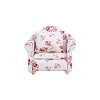 Wood & Fabric Floral Single Sofa Miniature Ornaments PW-WG40337-01-1