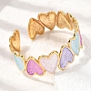 304 Stainless Steel Enamel Heart Open Cuff Bangles for Women SA-CBA4992-01A-G-2