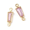 SHEGRACE Brass Pave Cubic Zirconia Trapezoid Connector Charms XGRQ2O654-444B-G-2