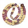 Electroplate Transparent Glass Beads Strands EGLA-N017-03G-2