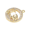 Brass Micro Pave Clear Cubic Zirconia Pendants FIND-B077-02G-12-2
