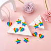 12Pcs 2 Style Plastic Stripe Pendants KY-YS0001-03-6