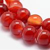 Natural Striped Agate/Banded Agate Bead Strands G-K166-13-12mm-08-3