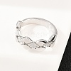 304 Stainless Steel Micro Pave Cubic Zirconia Finger Rings for Women RJEW-K315-03P-2