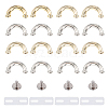 CHGCRAFT 16 Sets 4 Style Alloy U Shape Rings Clasps FIND-CA0007-05-1