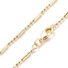 Brass Ball and Column Link Chains Necklace for Women NJEW-P265-22G