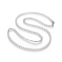 Non-Tarnish 304 Stainless Steel Curb Chain Necklaces NJEW-E143-02P