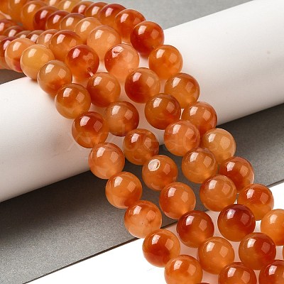 Natural Dyed White Jade Beads Strands G-M402-C04-20-1