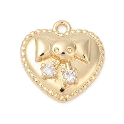 Brass Micro Pave Cubic Zirconia Pendants KK-Z094-01G-02-1