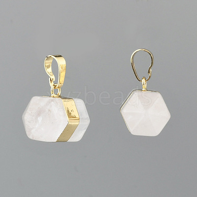 Natural Quartz Crystal Double Terminated Pointed Pendants X-G-P049-05G-1