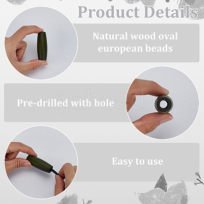 14Pcs Wood European Beads WOOD-FG0001-55-1
