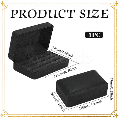 Rectangle PU Leather Rings Storage Boxes with Velvet Inside AJEW-WH0166-14-1