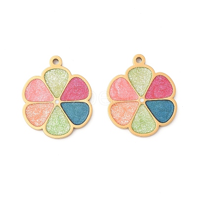 304 Stainless Steel Enamel Pendants STAS-S156-01G-05-1