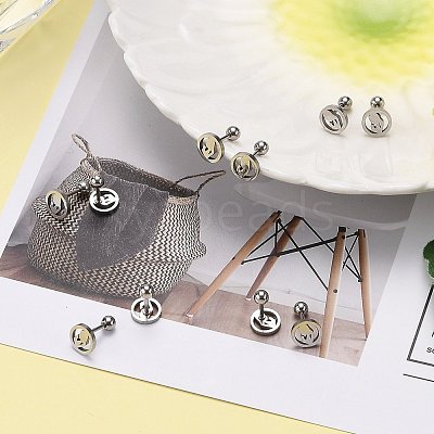 Tarnish Resistant 201 Stainless Steel Cartilage Earrings for Mother's Day EJEW-R147-32-1