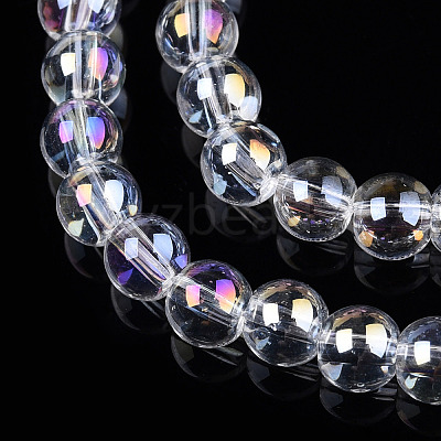 Electroplate Transparent Glass Beads Strands GLAA-T032-T4mm-AB13-1