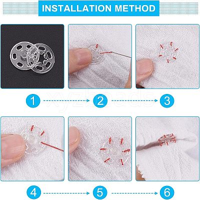 180 Sets 6 Style Sewing Snap Button AJEW-NB0003-47-1