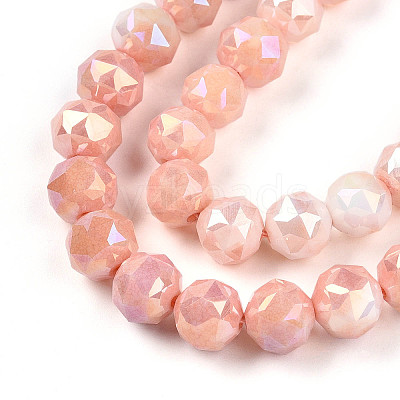 Anti-Tarnish Electroplate Glass Beads Strands X-GLAA-N010-8mm-08-1