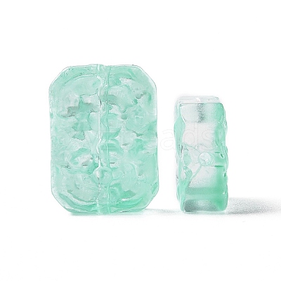 Transparent Spray Painted Glass Beads X-GLAA-I050-08H-1
