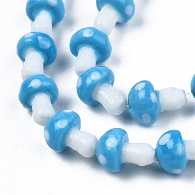 Mushroom Handmade Lampwork Beads Strands LAMP-R116-22A-1