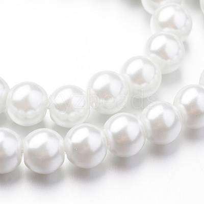 Eco-Friendly Dyed Glass Pearl Round Bead Strands X-HY-A008-8mm-RB001-1