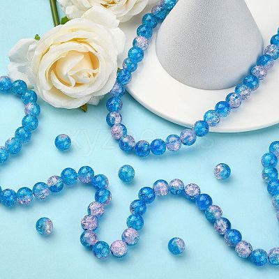 Spray Painted Crackle Glass Beads Strands LS-CCG-Q001-10mm-19-1