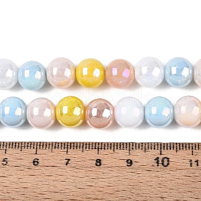 Electroplate Glass Beads Strands EGLA-N019-10mm-02-1