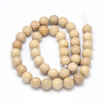 Natural Riverstone Round Bead Strands G-O094-10-6mm-1