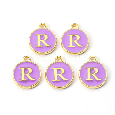 Golden Plated Alloy Enamel Charms ENAM-S118-10R-1