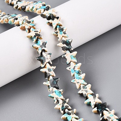 Spray Painted Synthetic Turquoise Beads Strands UNKW-T001-11H-1