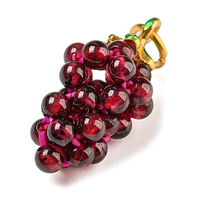 Natural Garnet Round Cluster Pendants X-G-D094-07G-1
