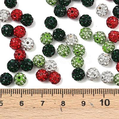 Christmas Theme Polymer Clay Rhinestone Beads RB-L037-01-1