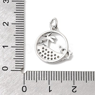 Brass Micro Pave Cubic Zirconia Pendants KK-P343-01A-P-1