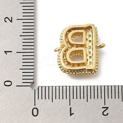 Brass Micro Pave Cubic Zirconia Letter Links X-KK-I717-04B-1