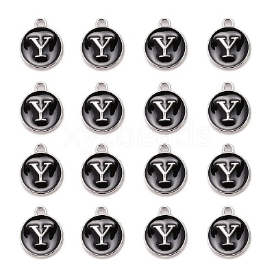 Platinum Plated Alloy Charms LS-ENAM-S118-02Y-P-1