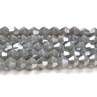 Opaque Solid Color Electroplate Glass Beads Strands GLAA-F029-P4mm-A14-1