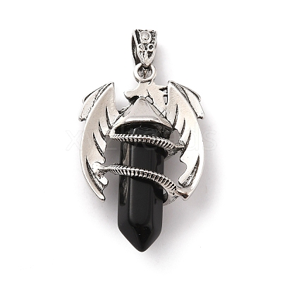 Natural Obsidian Pointed Pendants G-B042-04P-55-1
