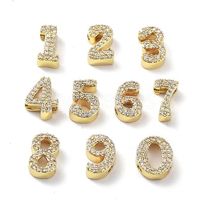 Rack Plating Brass Micro Pave Cubic Zirconia Multi-Strand Links KK-P247-14G-1