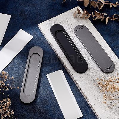 4Pcs 2 Colors No Punch Alloy Flush Pull Barn Door Handle FIND-CA0004-89-1