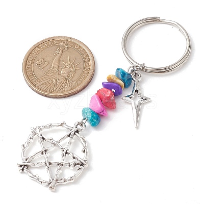Tibetan Style Alloy Keychain KEYC-JKC00708-03-1