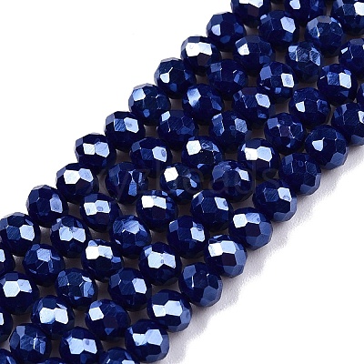 Electroplate Glass Beads Strands EGLA-A044-P4mm-A07-1