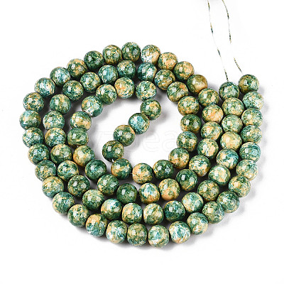 Baking Paint Glass Beads Strands DGLA-N016-10mm-07-1