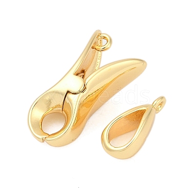 Brass Interlocking Clasps KK-U059-02G-1
