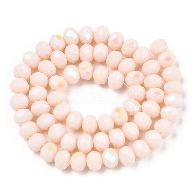Electroplate Opaque Solid Color Glass Beads Strands EGLA-A034-P1mm-L20-1