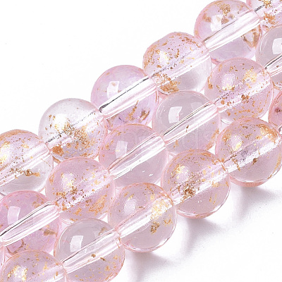 Transparent Spray Painted Glass Bead Strands GLAA-N035-03C-B06-1