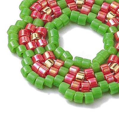 Seed Beads Beaded Charms PALLOY-MZ00205-04-1