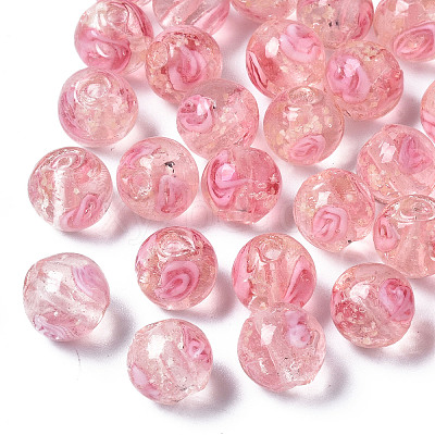 Handmade Luminous Inner Flower Lampwork Beads LAMP-TD001-8mm-03-01-1