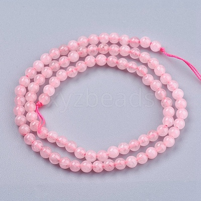 Natural Rose Quartz Bead Strands X-G-R193-13-4mm-1