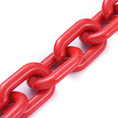 Handmade Opaque Acrylic Cable Chain AJEW-JB00574-01-1
