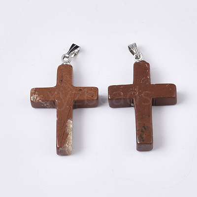 Natural Red Jasper Pendants G-S358-001F-1